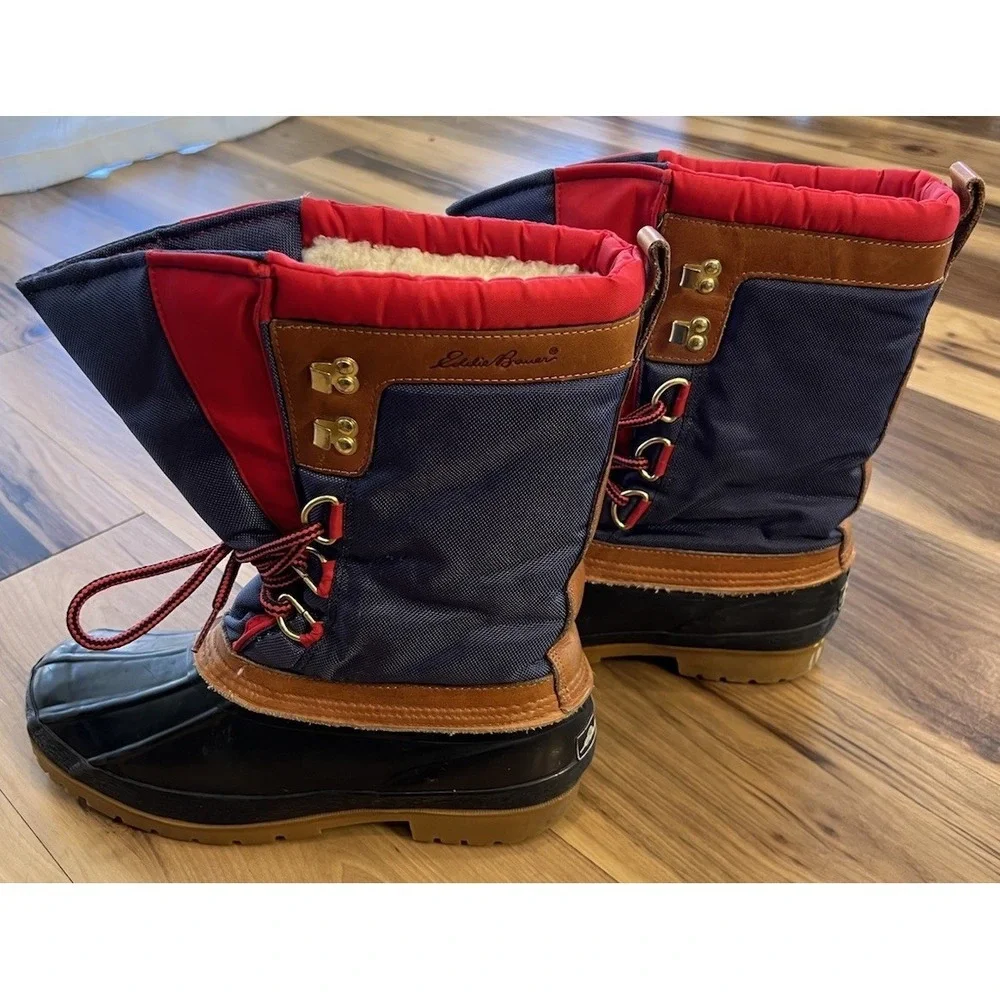 Vintage Y2K Eddie‎ Bauer Duck Boots Mens 10 Shearling Lined Snow Winter